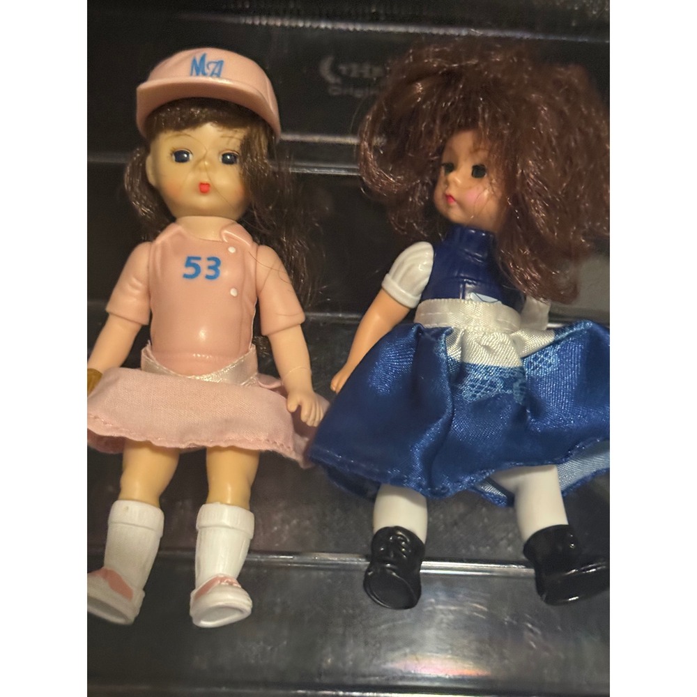 Vintage Madame Alexander Dolls Baseball Player 53 and Blue Dress Girl Lot of 2